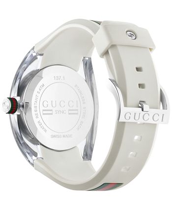 Unisex black swiss sync clearance gucci striped rubber strap watch