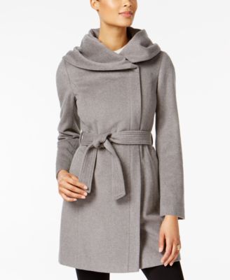Cole Haan Petite Shawl-Collar Asymmetrical Coat - Macy display picture 3