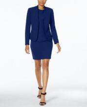 Macy's navy shop blue suit womens