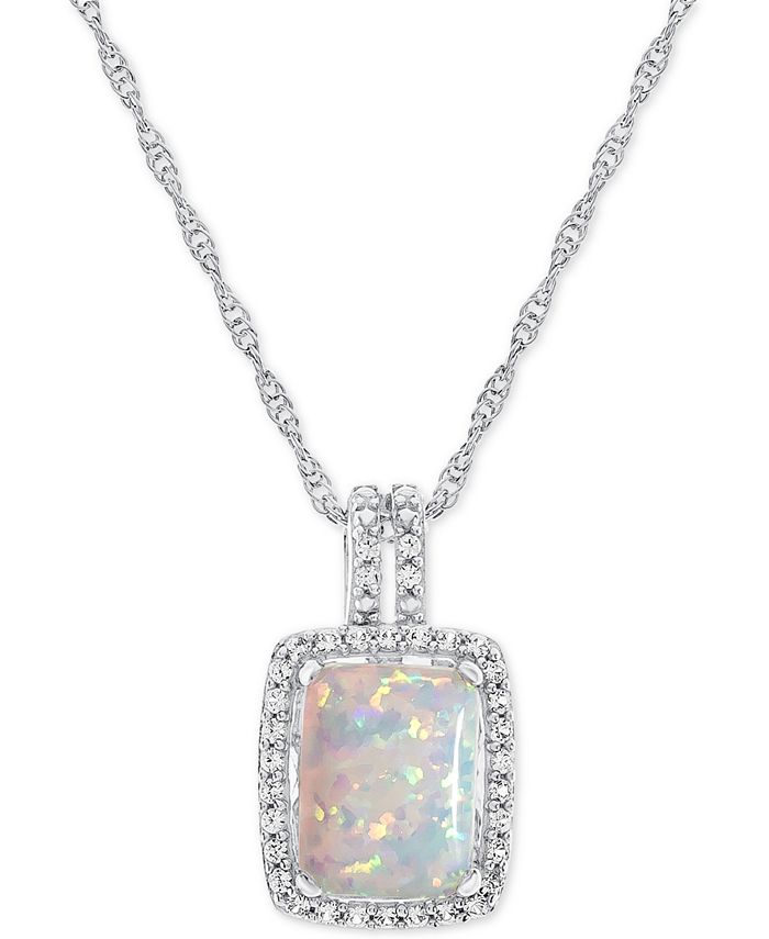 Macy's Lab-Created Opal (7/8 ct. t.w.) and White Sapphire (1/2 ct. t.w ...