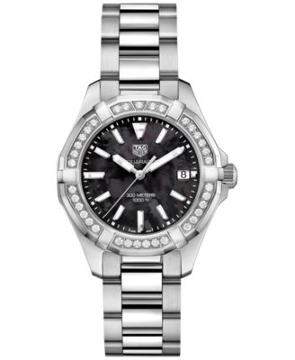 TAG Heuer - Women's Swiss Aquaracer Diamond (5/8 ct. t.w.) Stainless Steel Bracelet Watch 35mm