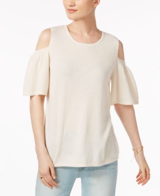 Charter Club - Cashmere Cold-Shoulder Sweater