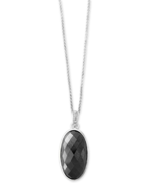 image of Effy Hematite (28 x 15mm) Pendant Necklace in Sterling Silver