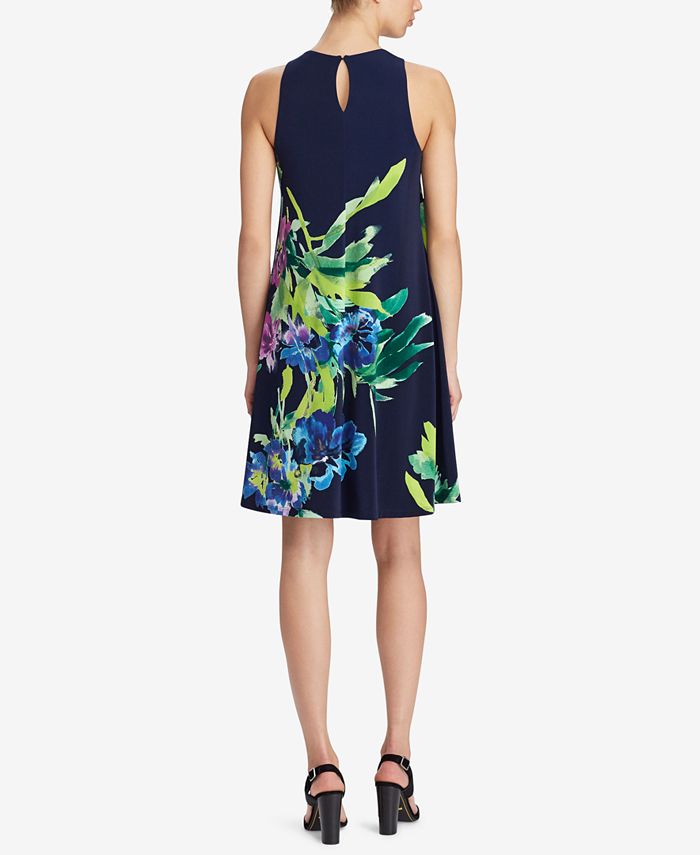 Lauren Ralph Lauren Floral-Print Trapeze Dress - Macy's