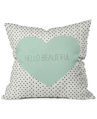 Deny Designs - Allyson Johnson Hello Beautiful Heart 16" Square Throw Pillow