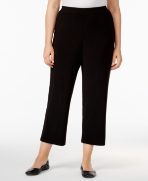 Alfred Dunner Plus Size Saratoga Collection Cropped Pull-On Pants