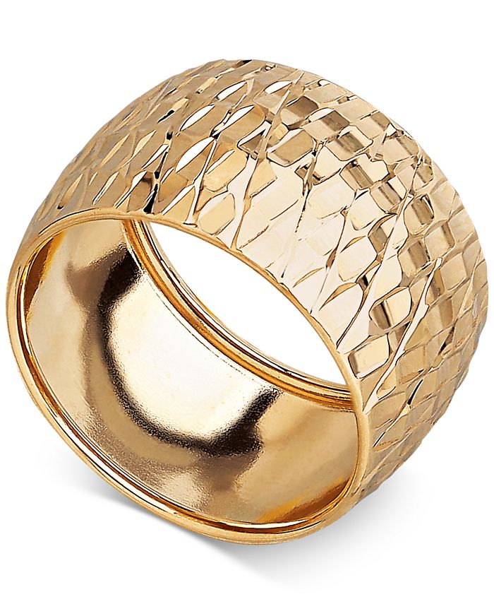 Italian Gold Textured Wide Dome Ring in 14k Gold Macy's