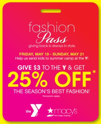Macy's $3 Fashion Pass Savings Pass Macy's