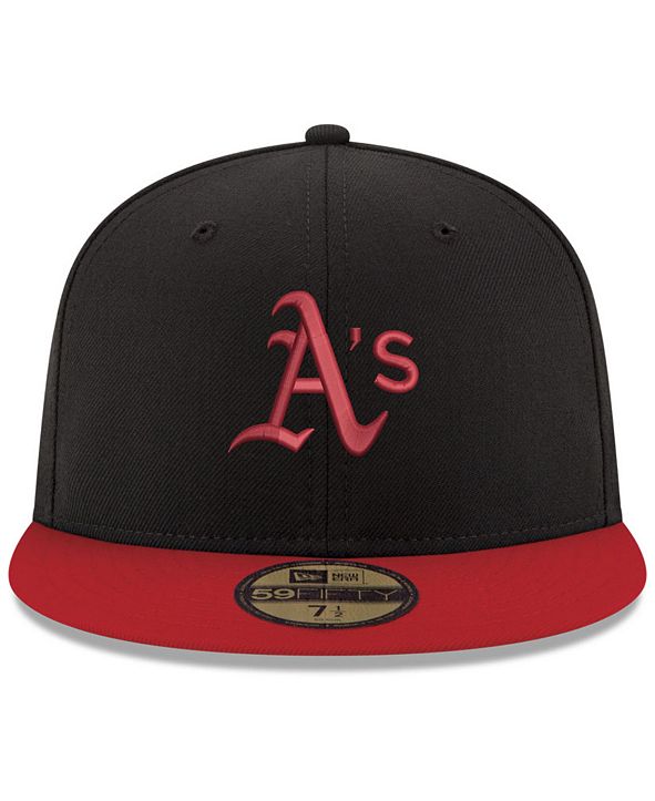 New Era Oakland Athletics Black & Red 59FIFTY Fitted Cap & Reviews Sports Fan Shop By Lids
