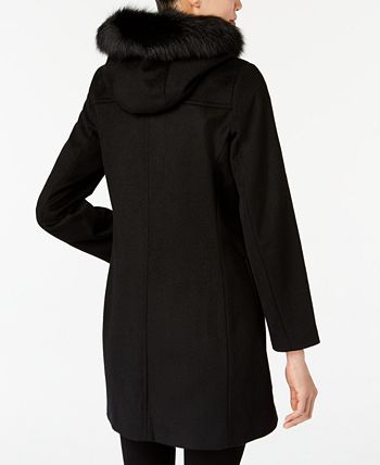 Forecaster Fox Fur Trim Buckled Walker Coat Macy s