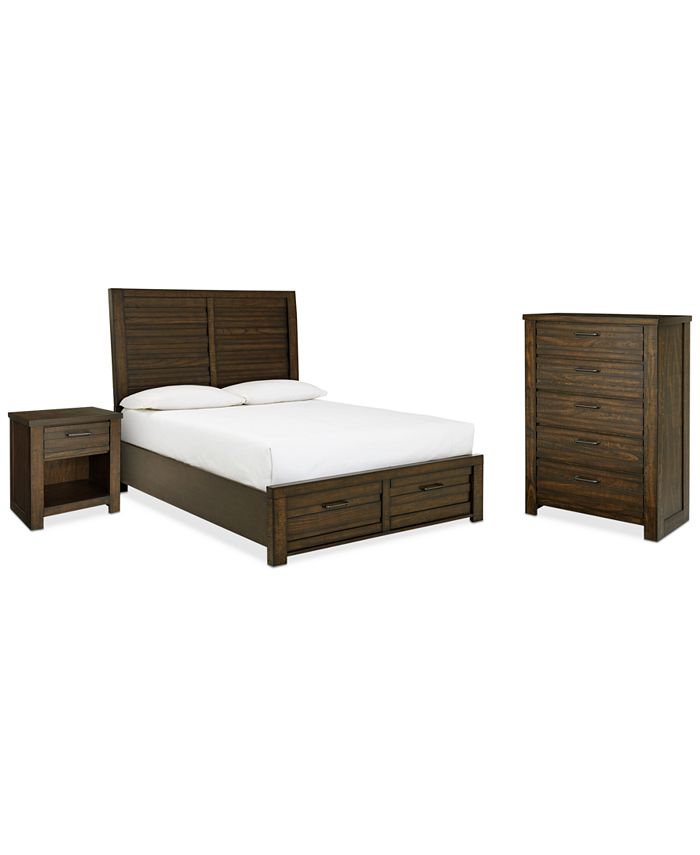 Furniture Emory Storage Platform Bedroom Set, 3-Pc. Set (King Bed ...