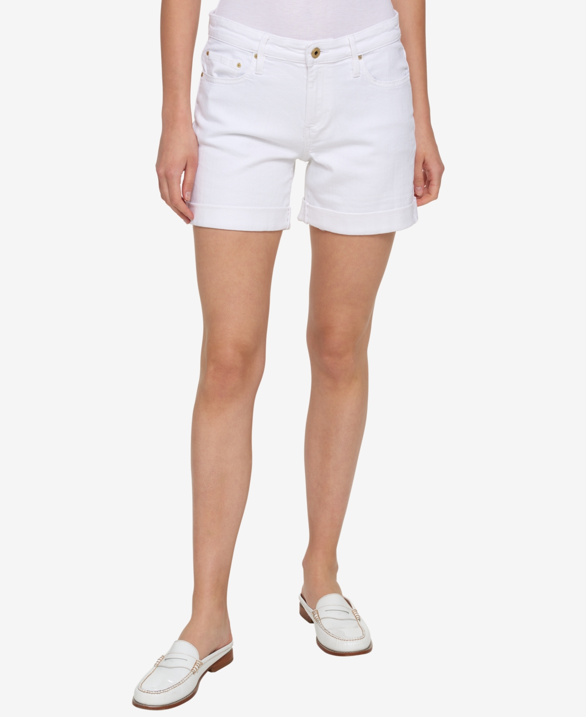 Women's Th Flex Cuffed Denim Shorts - Pacific Blue