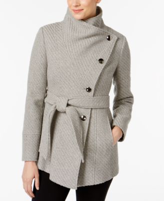 INC International Concepts - Asymmetrical Belted Knit Walker Coat, Only at Macy's