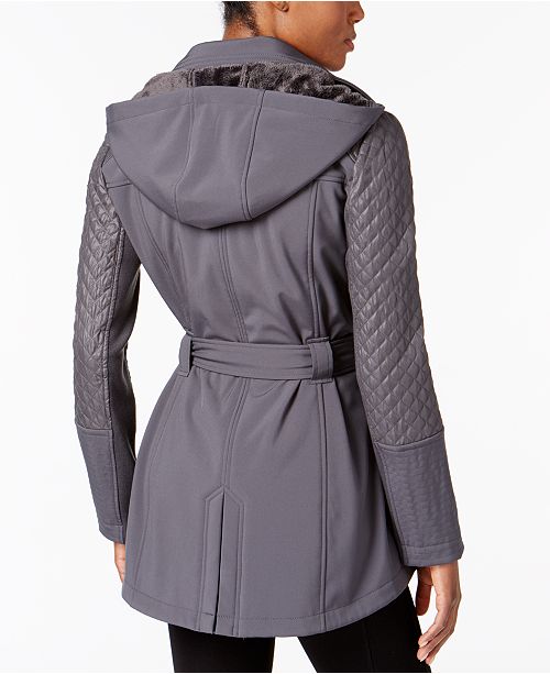 Michael Kors Asymmetrical Quilted-Sleeve Trench Coat & Reviews - Coats ...
