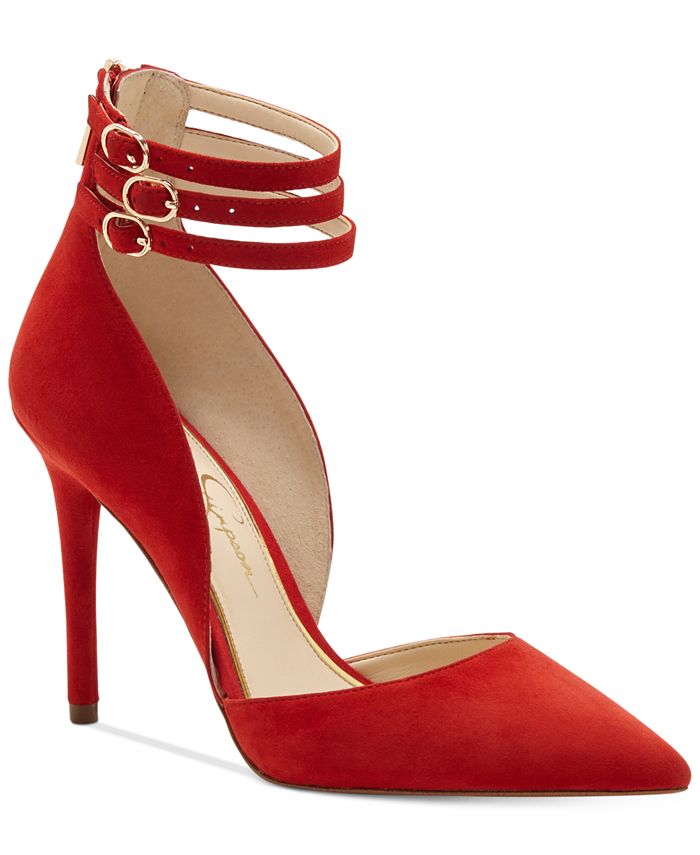 Jessica Simpson Linnee Triple Ankle-Strap Dress Heels - Macy's