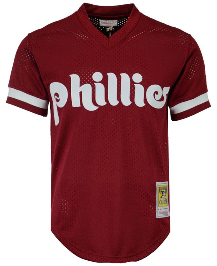 DYKSTRA PHILADELPHIA PHILLIES MITCHEL & NESS BURGUNDY JERSEY