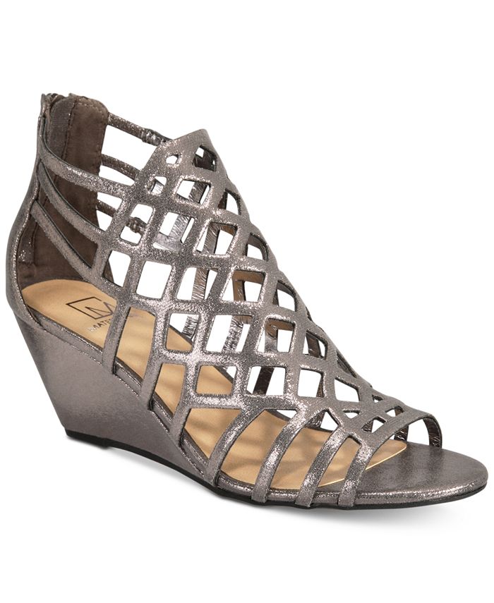 Material Girl Henie Caged Demi Wedge Sandals, Created for Macy's - Macy's