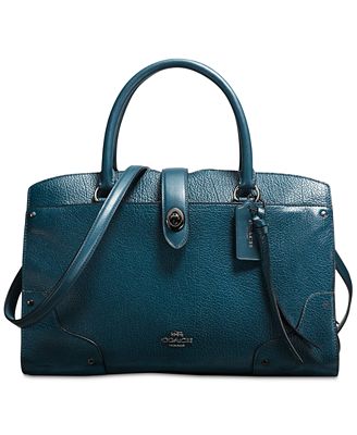 COACH Mercer Satchel 30 In Mixed Leather With Whiplash Detail - Handbags & Accessories - Macy&#39;s