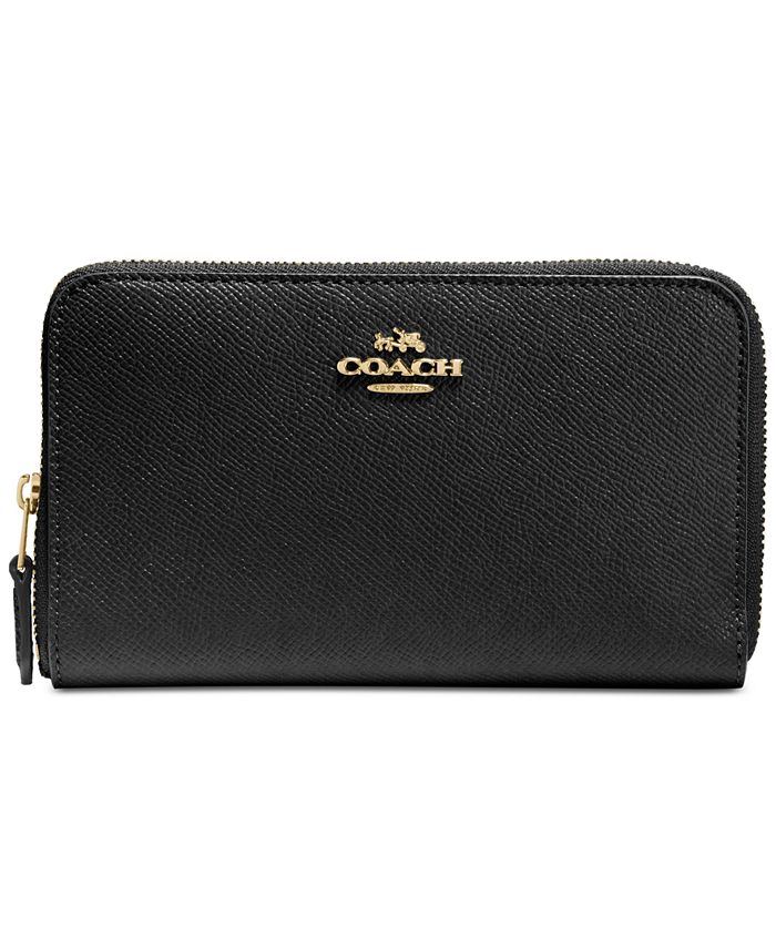 COACH Medium Zip Around Wallet in Crossgrain Leather & Reviews - Handbags &  Accessories - Macy's