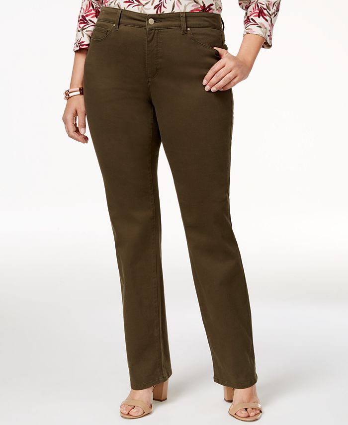 Charter Club Plus Size Lexington Tummy-Control Straight-Leg Jeans, Created  for Macy's - Macy's