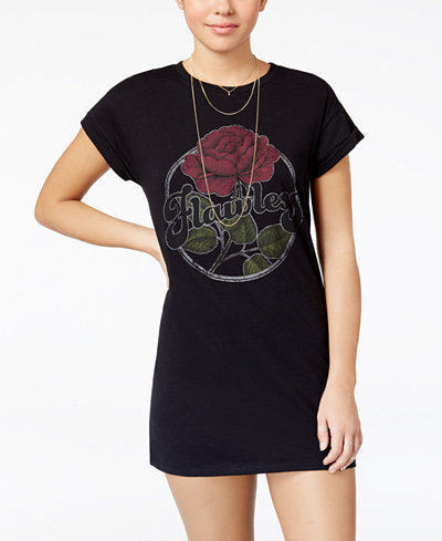 Love Tribe Juniors' Flawless Rose Graphic T-Shirt Dress with Bracelet