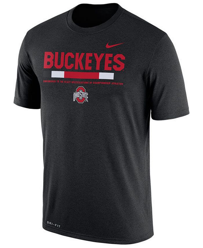 Nike Men's Ohio State Buckeyes Legend Staff Sideline T-Shirt - Macy's