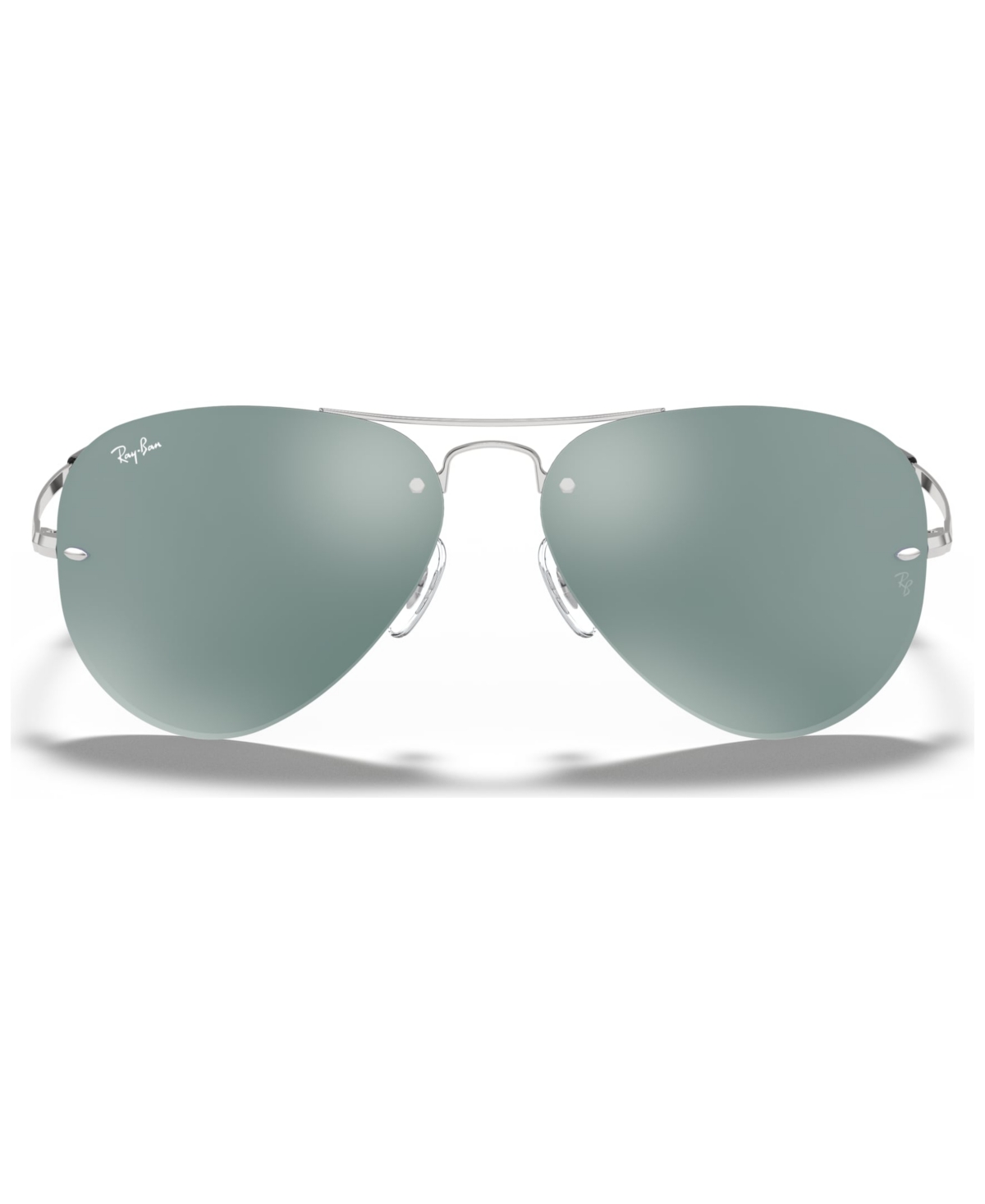 Shop Ray Ban Sunglasses, Rb3449 In Silver,green Mirror