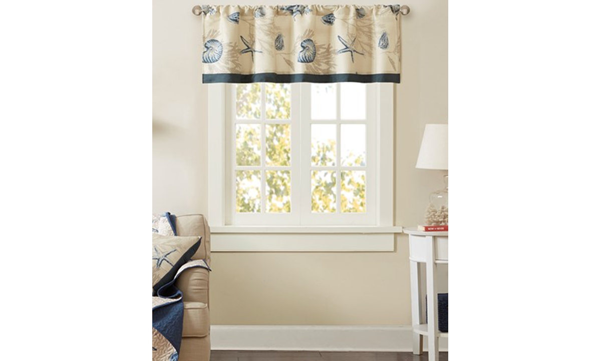 Bayside Cotton Valance, 50" x 18" - Navy