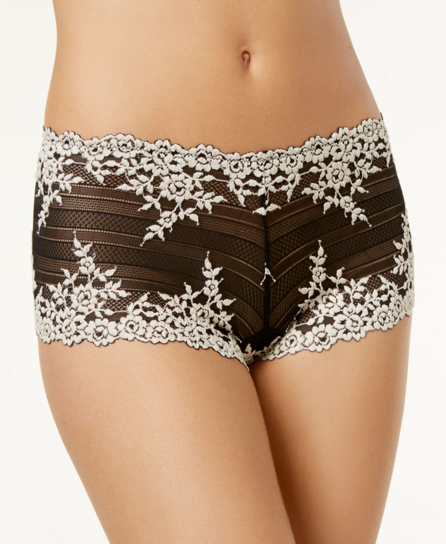 Embrace Lace Embroidered Boyshort Underwear Lingerie
