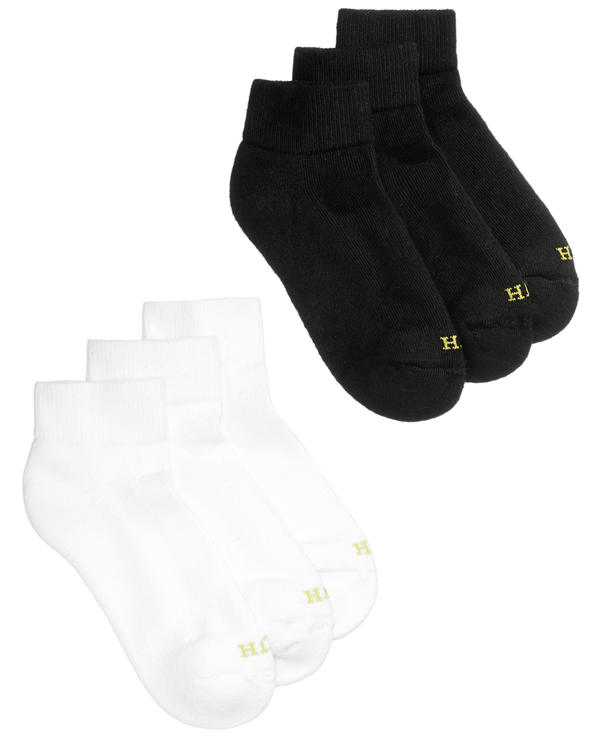 Women's Quarter Top 6 Pack Socks - White