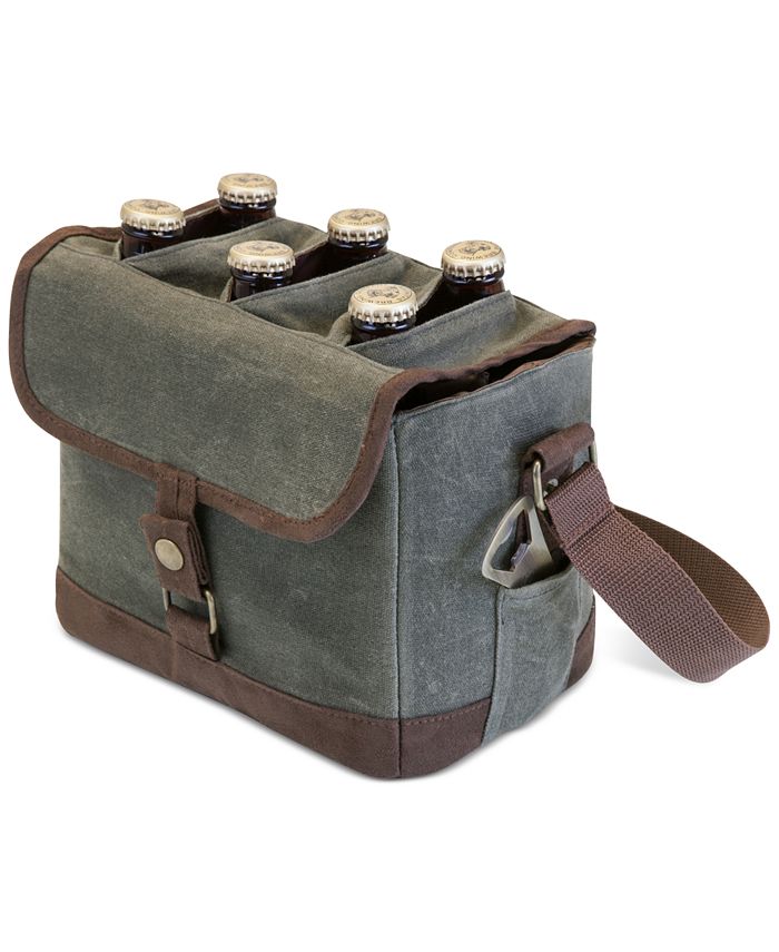 Picnic Time Legacy® by Khaki Green & Brown Beer Caddy Cooler Tote with Opener Macy's