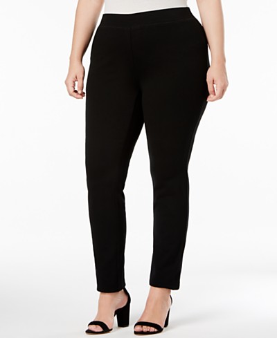 Alfani Plus Size Tummy-Control Pull-On Skinny Pants, Created for Macy's -  ShopStyle
