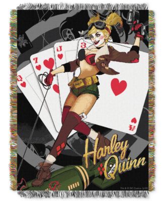 Warner Brothers - Harley Quinn Harley Queen Clown Triple Woven Tapestry Throw
