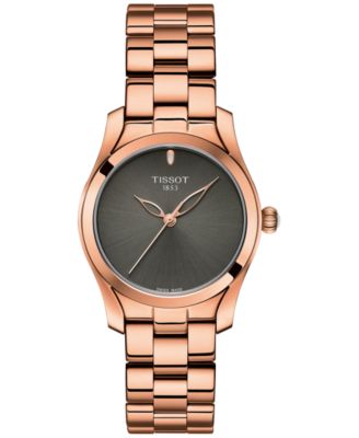 Tissot - Women's Swiss T-Wave ll Rose Gold-Tone Stainless Steel Bracelet Watch 30mm