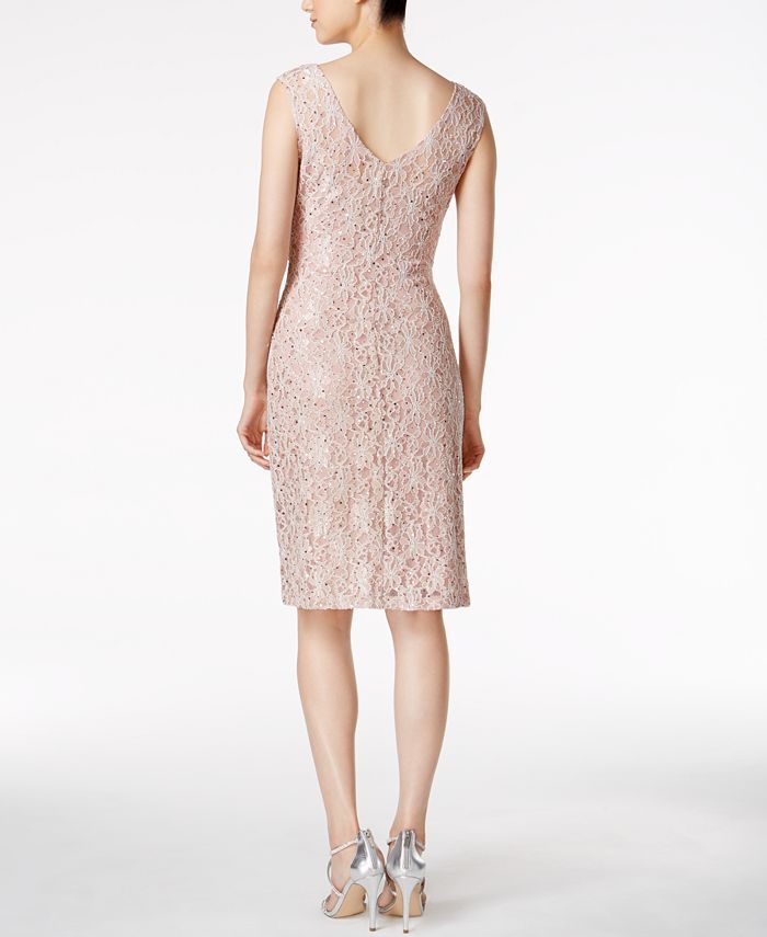 Connected Petite Sequined Lace Sheath Dress - Macy's
