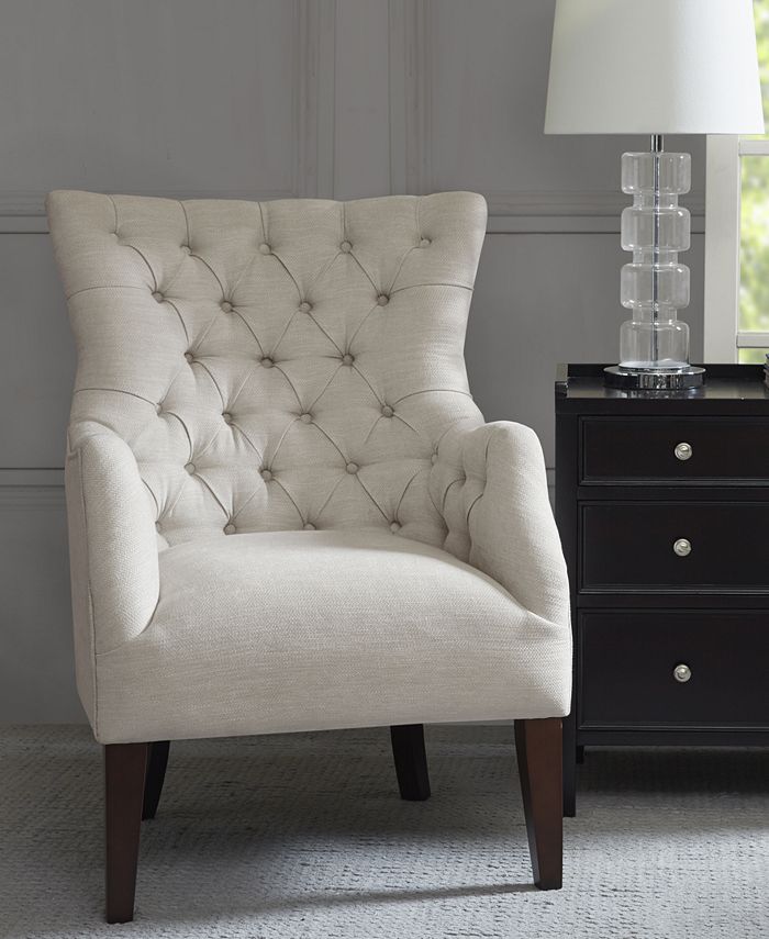 Furniture Adelyn Button Tufted Wing Back Chair Macy's