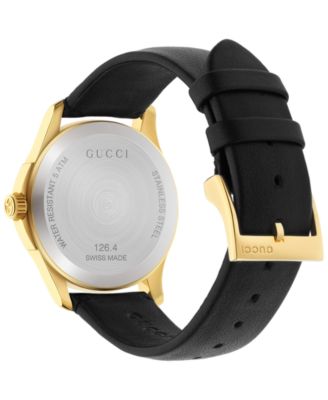 Gucci Unisex Swiss G-Timeless Black Leather Strap Watch 38mm - Macy's