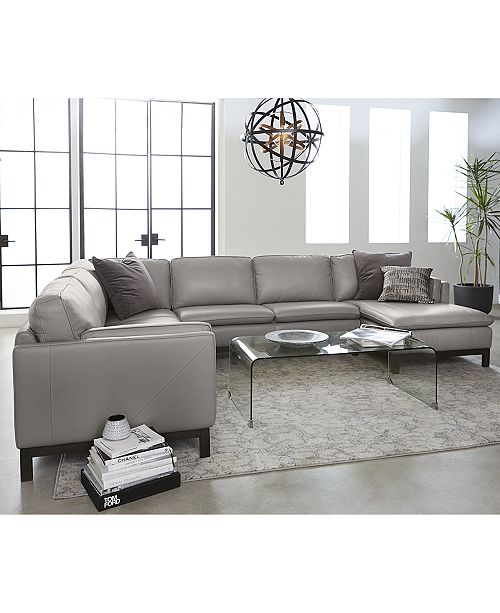Furniture Ventroso Leather Sectional and Sofa Collection, Created for Macy&#39;s & Reviews ...