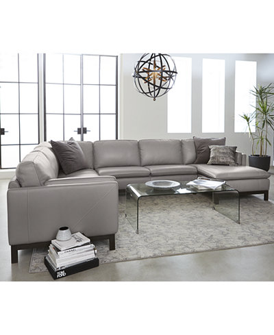 Ventroso Leather Sectional Collection, Created for Macy&#39;s ...