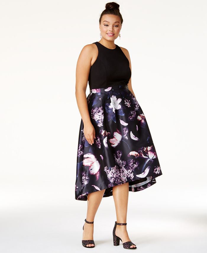 City Chic Trendy Plus Size Printed High-Low Dress - Macy's