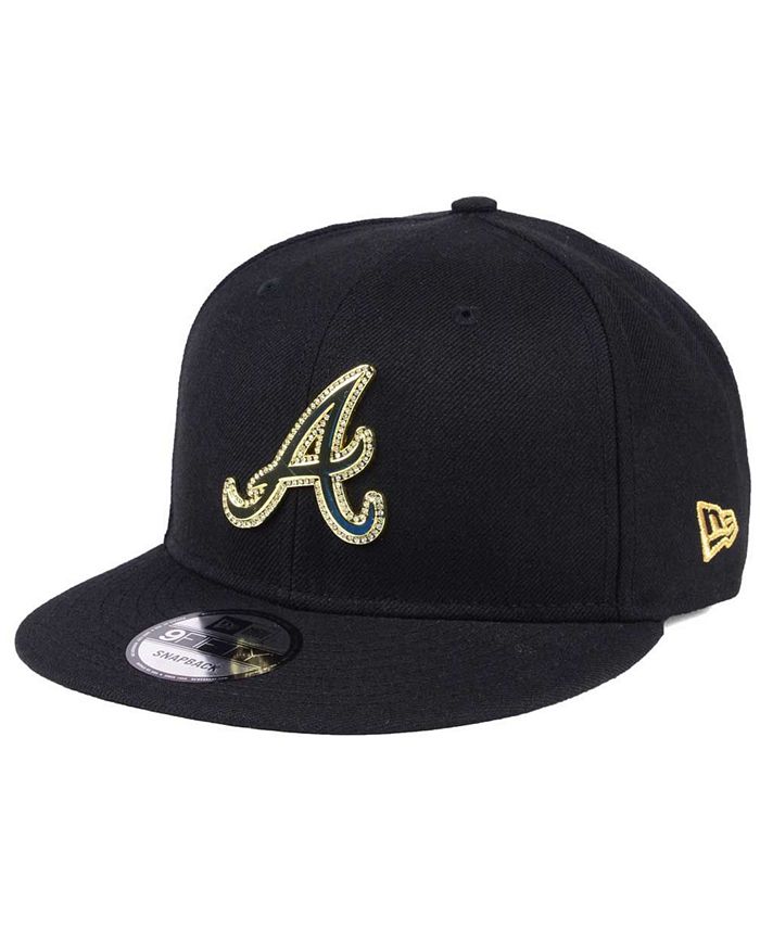black and gold atlanta braves hat