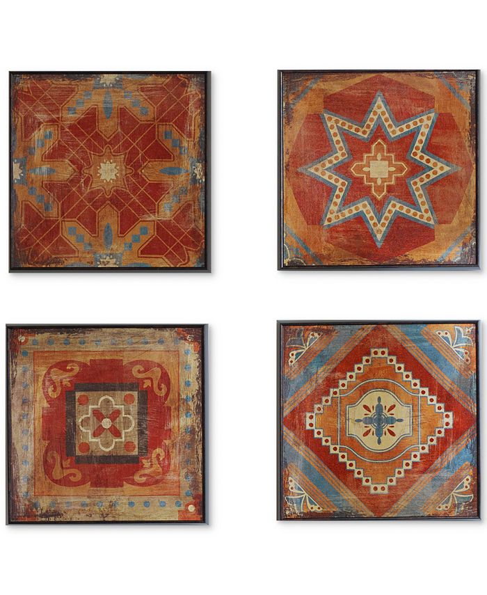 JLA Home - Moroccan Tile 3-Pc. Gel-Coated Deco Box Print Set
