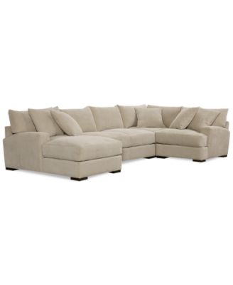 Furniture - Rhyder 4-Pc. 80'' Fabric Sectional with Chaise, Only at Macy's