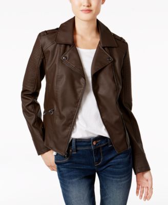 macys womens leather moto jacket