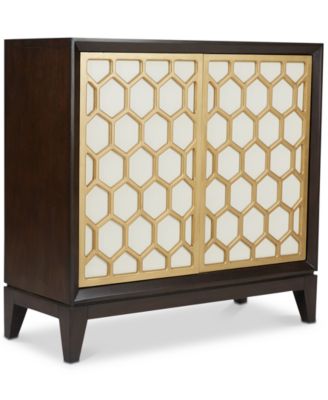 BLUSH & BRASS - Honeycomb Accent Cabinet, Quick Ship