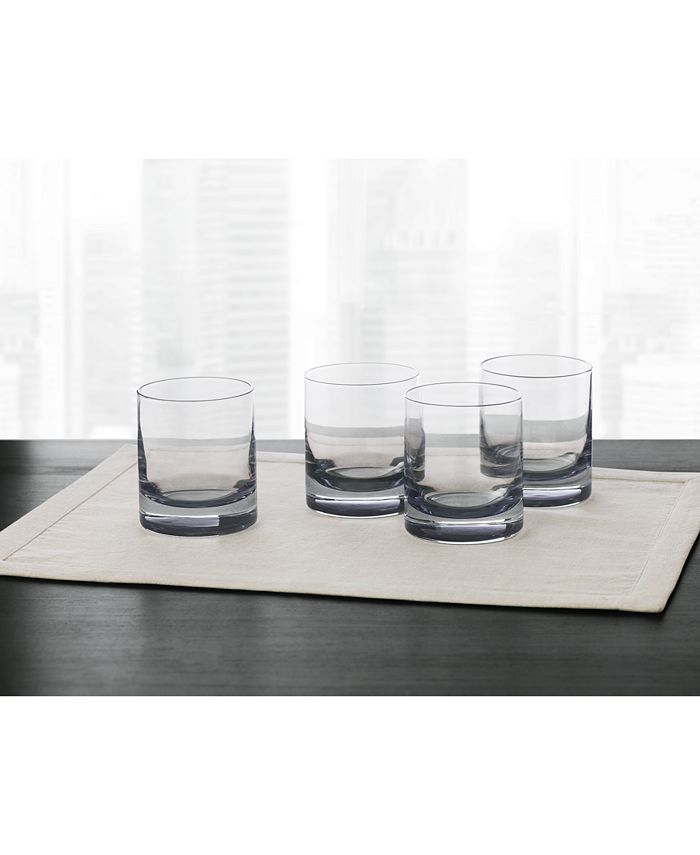 Hotel Collection - 4-Pc. Double Old Fashioned Glass Set with Gray Accents