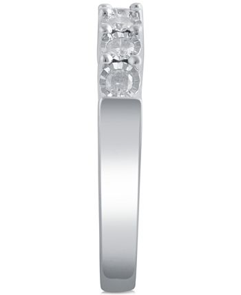 Macy's - Diamond Band (1/4 ct. t.w.) in Sterling Silver or 14k Gold over Sterling Silver