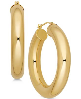 chunky gold tube hoop earrings