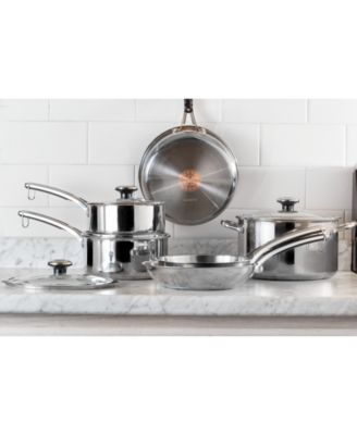 Revere - Copper Confidence Core&trade; 10-Pc. Stainless Steel Cookware Set