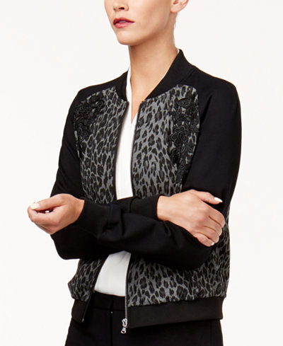 KOBI Embroidered Printed Bomber Jacket, Created for Macy's